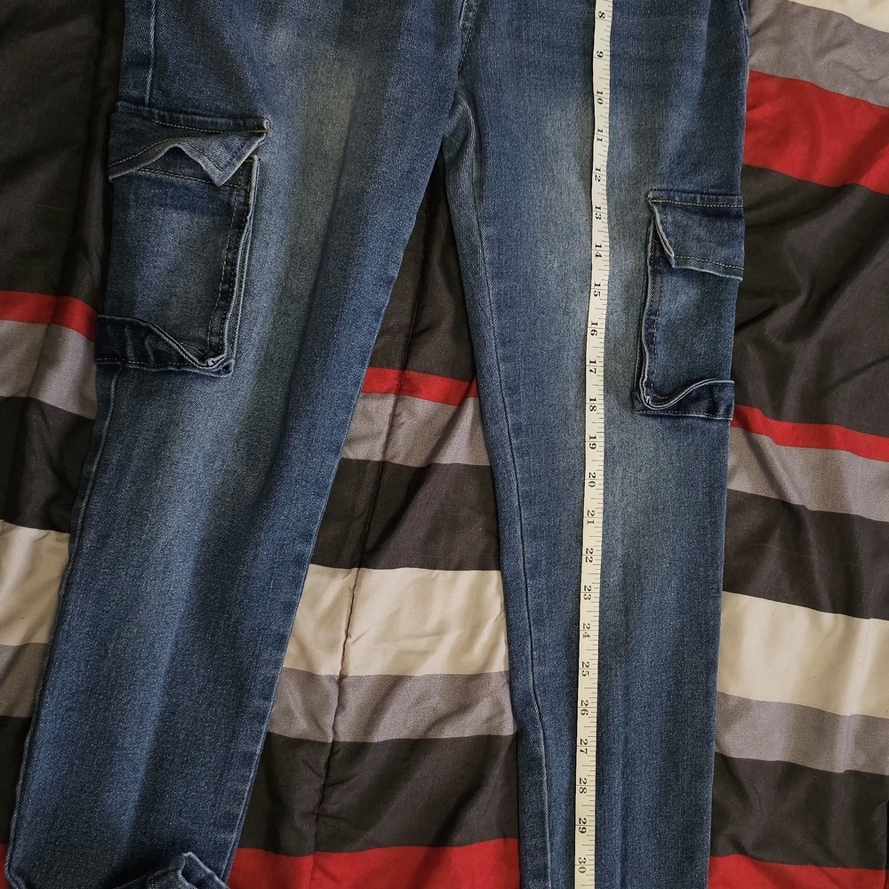 Women's Blue Cargo Slim Jeans - Unbranded